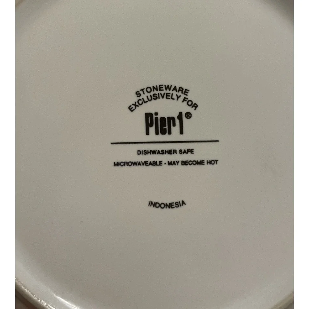 Pier 1 Yellow Bird Floral Flowers‎ Stoneware 8 Inch Salad Plates Plate Set Of 4